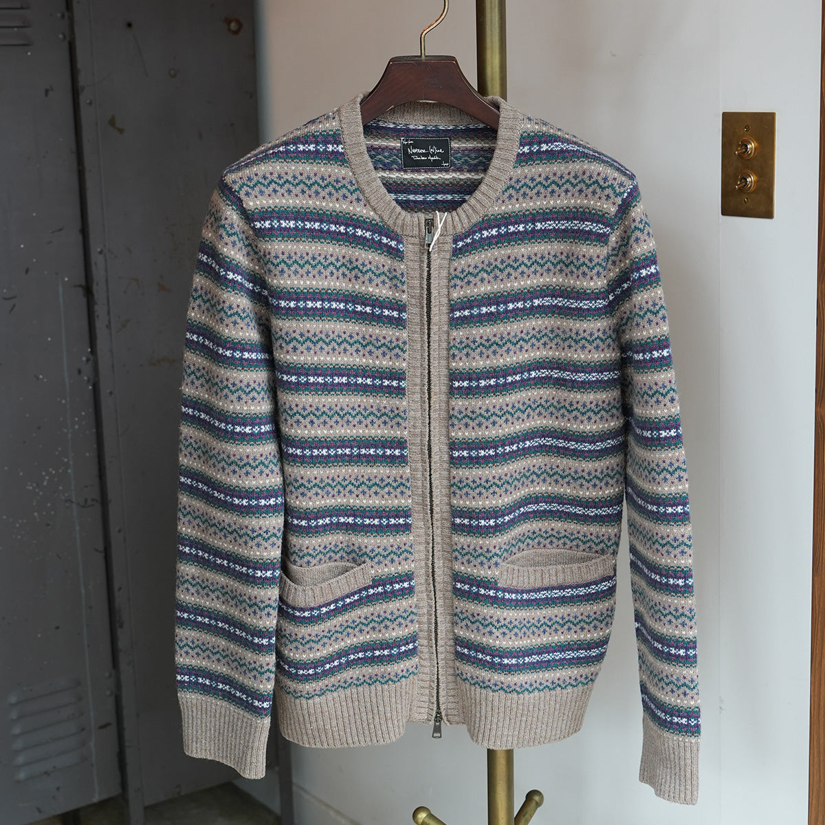 NUMBER (N)INE / フェアアイル柄ジップカーディガンニット｛F-00805｝
