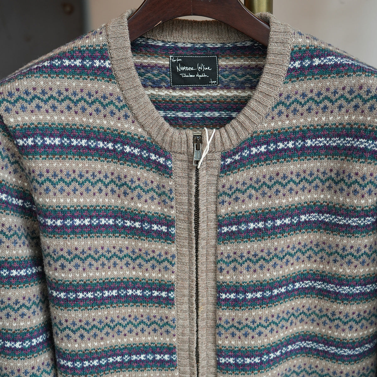 NUMBER (N)INE / フェアアイル柄ジップカーディガンニット｛F-00805｝