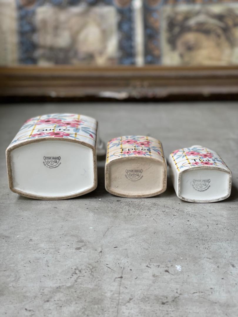 Antique Canister Set｛ F-00807}, ビンテージキャニスター,フランス